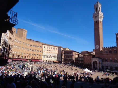 The Pizza del Campo in Siena, the most famous square in the Tuscany